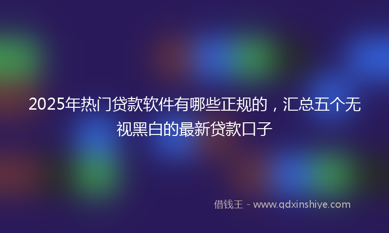 2025年热门贷款软件有哪些正规的，汇总五个无视黑白的最新贷款口子