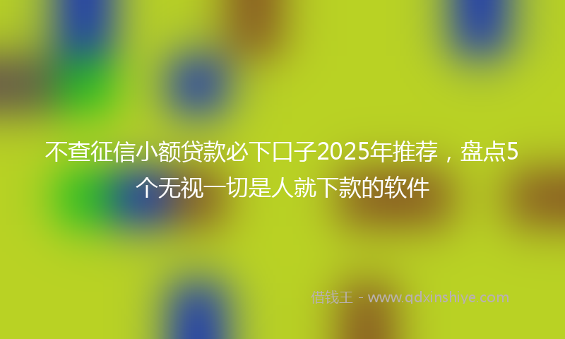不查征信小额贷款必下口子2025年推荐，盘点5个无视一切是人就下款的软件