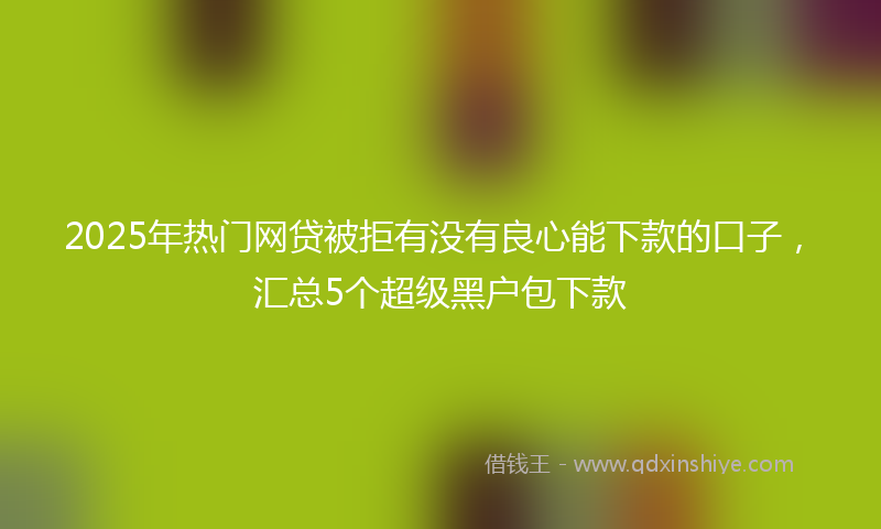 2025年热门网贷被拒有没有良心能下款的口子，汇总5个超级黑户包下款