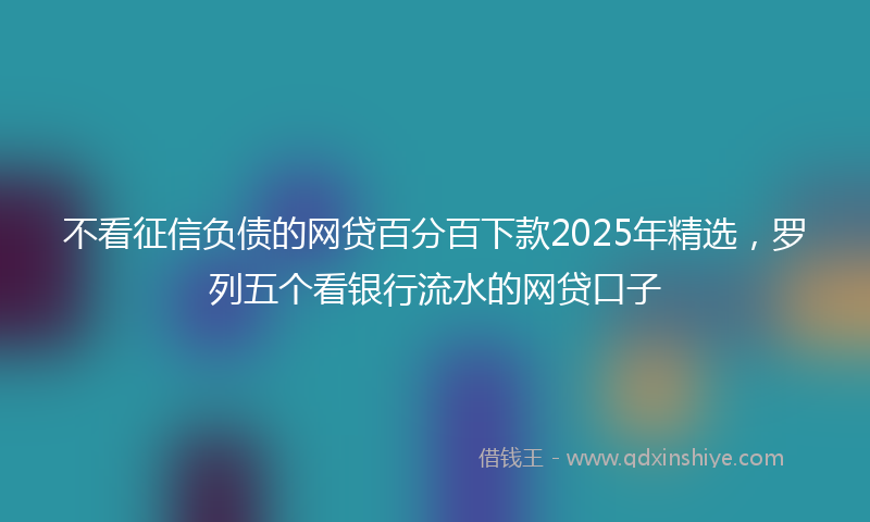不看征信负债的网贷百分百下款2025年精选，罗列五个看银行流水的网贷口子