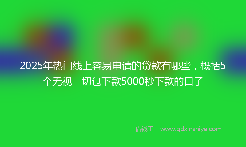 2025年热门线上容易申请的贷款有哪些，概括5个无视一切包下款5000秒下款的口子