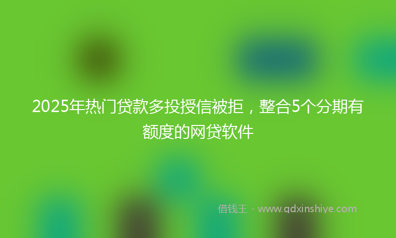 2025年热门贷款多投授信被拒，整合5个分期有额度的网贷软件