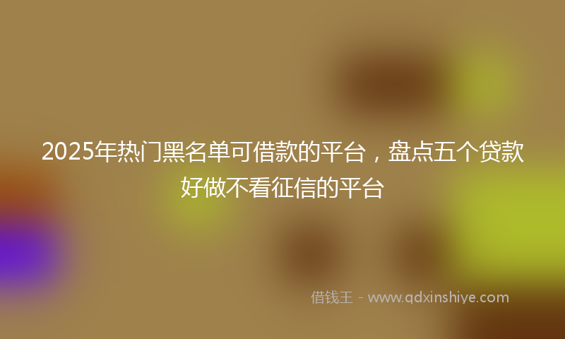 2025年热门黑名单可借款的平台，盘点五个贷款好做不看征信的平台