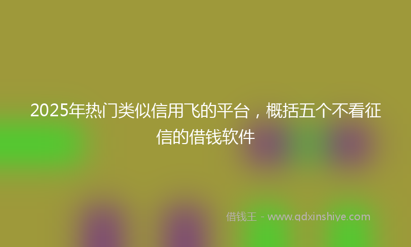 2025年热门类似信用飞的平台，概括五个不看征信的借钱软件