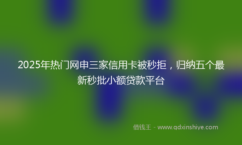2025年热门网申三家信用卡被秒拒，归纳五个最新秒批小额贷款平台