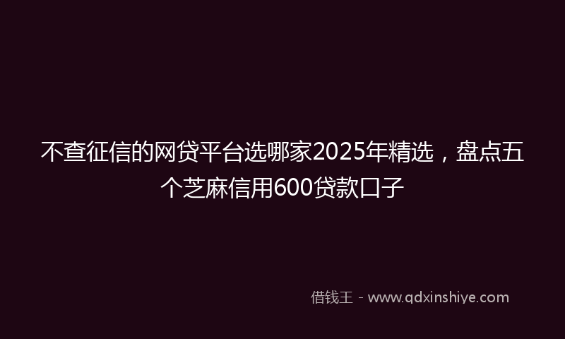 不查征信的网贷平台选哪家2025年精选，盘点五个芝麻信用600贷款口子