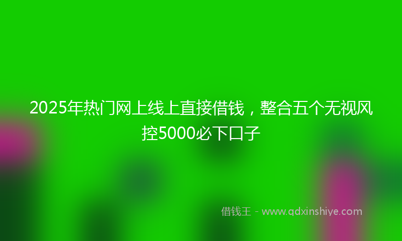 2025年热门网上线上直接借钱，整合五个无视风控5000必下口子