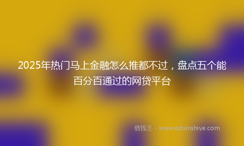 2025年热门马上金融怎么推都不过，盘点五个能百分百通过的网贷平台