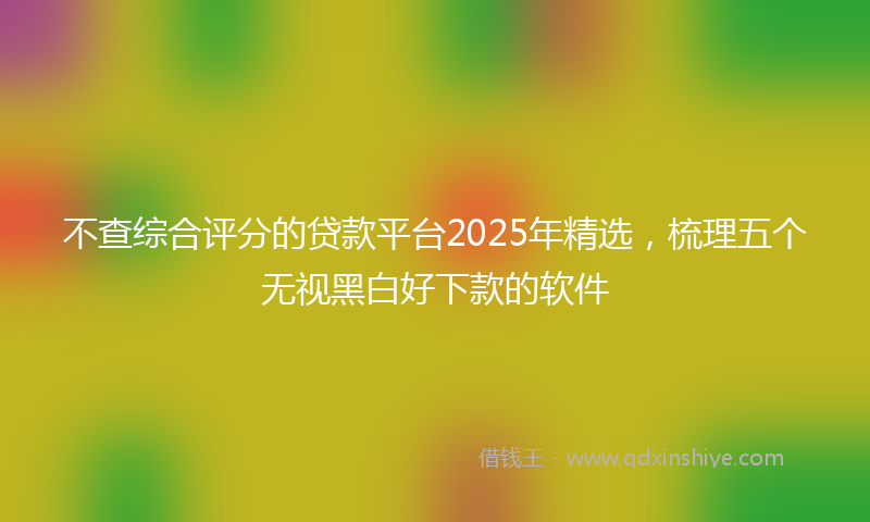 不查综合评分的贷款平台2025年精选，梳理五个无视黑白好下款的软件