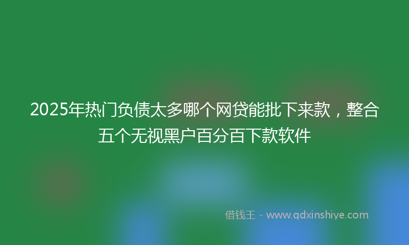 2025年热门负债太多哪个网贷能批下来款，整合五个无视黑户百分百下款软件