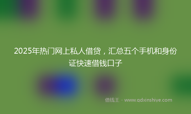 2025年热门网上私人借贷，汇总五个手机和身份证快速借钱口子