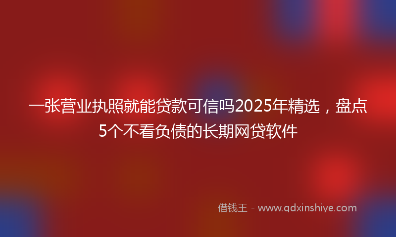 一张营业执照就能贷款可信吗2025年精选，盘点5个不看负债的长期网贷软件
