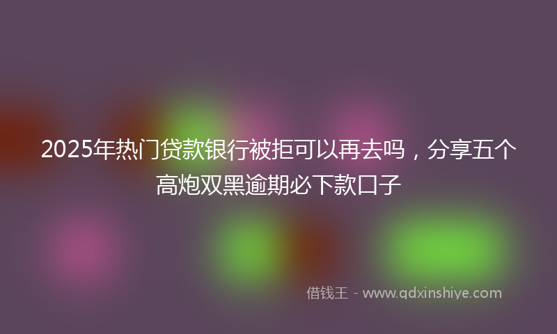 2025年热门贷款银行被拒可以再去吗，分享五个高炮双黑逾期必下款口子