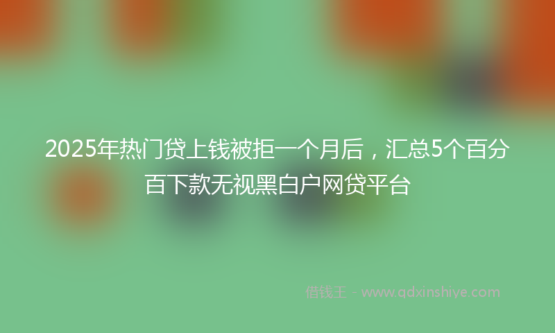 2025年热门贷上钱被拒一个月后，汇总5个百分百下款无视黑白户网贷平台