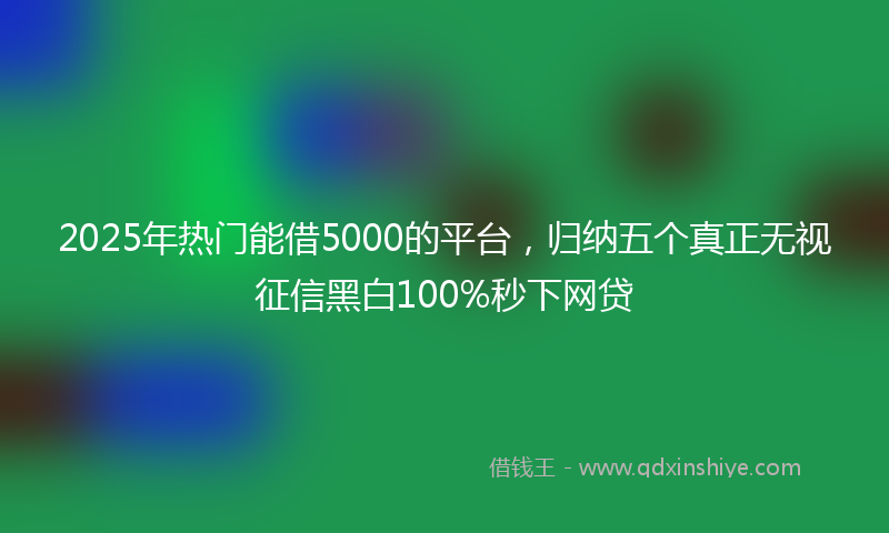2025年热门能借5000的平台，归纳五个真正无视征信黑白100%秒下网贷