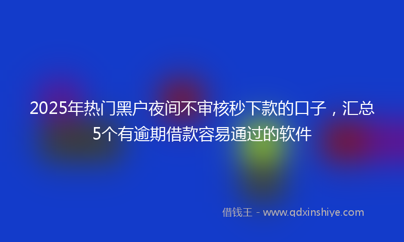 2025年热门黑户夜间不审核秒下款的口子，汇总5个有逾期借款容易通过的软件