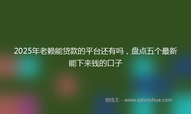 2025年老赖能贷款的平台还有吗，盘点五个最新能下来钱的口子