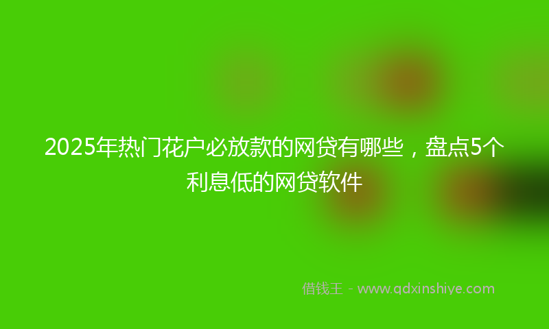 2025年热门花户必放款的网贷有哪些，盘点5个利息低的网贷软件