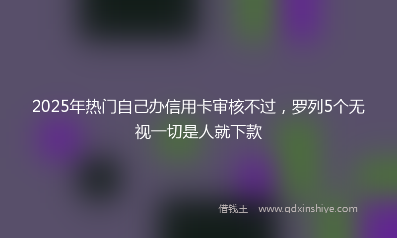 2025年热门自己办信用卡审核不过,罗列5个无视一切是人就下款