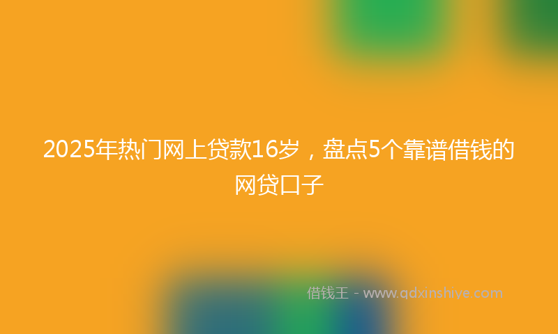 2025年热门网上贷款16岁，盘点5个靠谱借钱的网贷口子