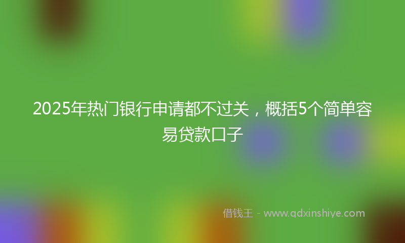 2025年热门银行申请都不过关，概括5个简单容易贷款口子
