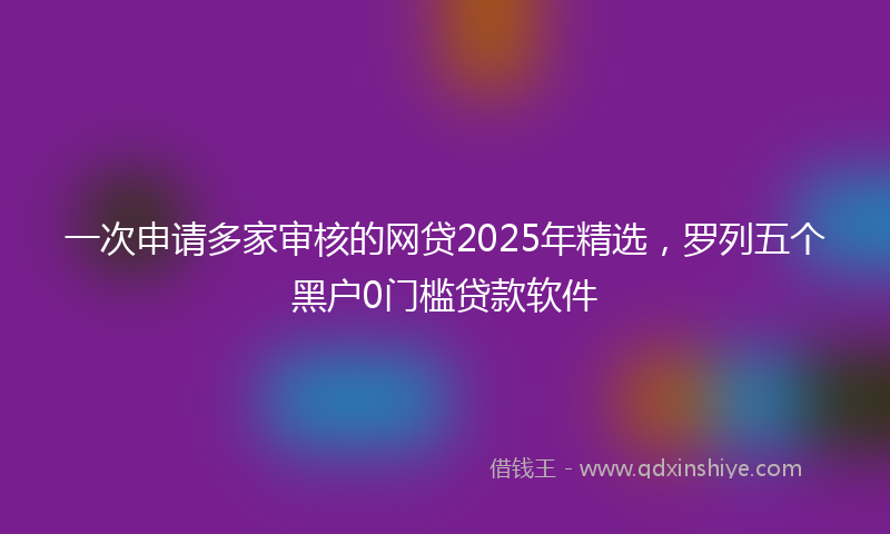 一次申请多家审核的网贷2025年精选，罗列五个黑户0门槛贷款软件