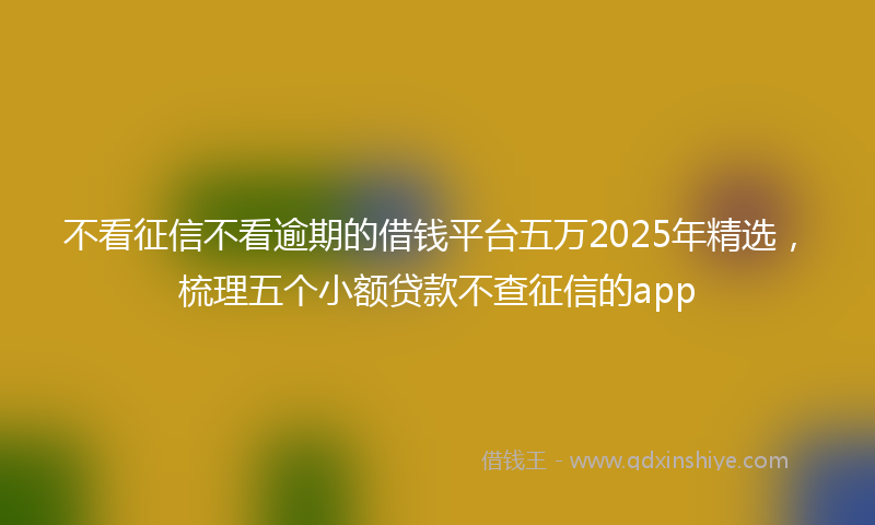 不看征信不看逾期的借钱平台五万2025年精选，梳理五个小额贷款不查征信的app