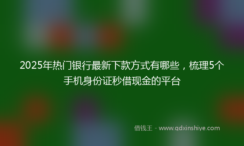 2025年热门银行最新下款方式有哪些，梳理5个手机身份证秒借现金的平台