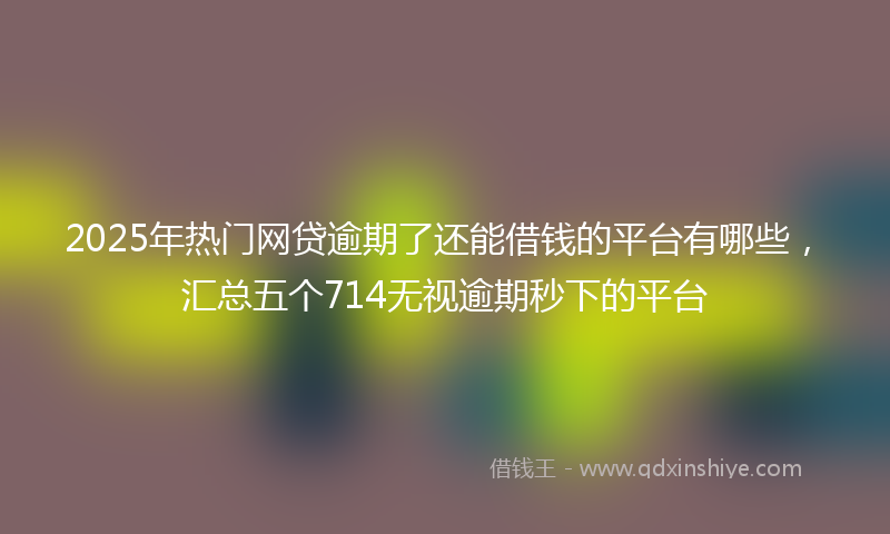 2025年热门网贷逾期了还能借钱的平台有哪些，汇总五个714无视逾期秒下的平台