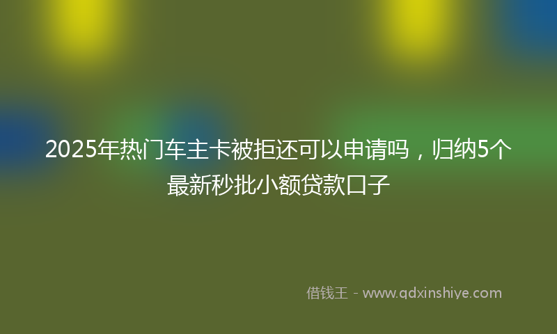 2025年热门车主卡被拒还可以申请吗，归纳5个最新秒批小额贷款口子