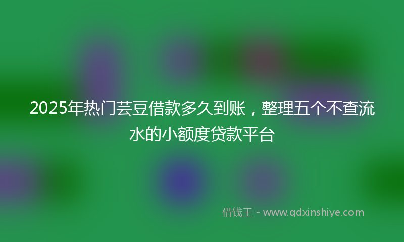 2025年热门芸豆借款多久到账，整理五个不查流水的小额度贷款平台