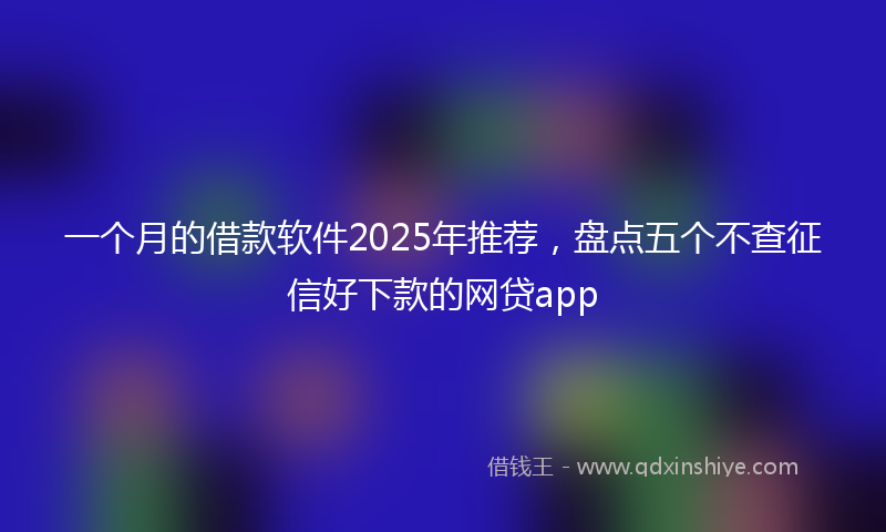 一个月的借款软件2025年推荐，盘点五个不查征信好下款的网贷app
