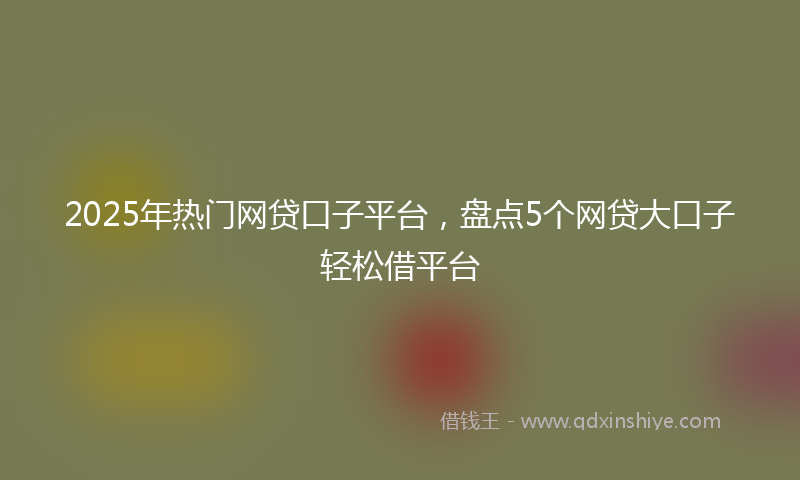 2025年热门网贷口子平台，盘点5个网贷大口子轻松借平台