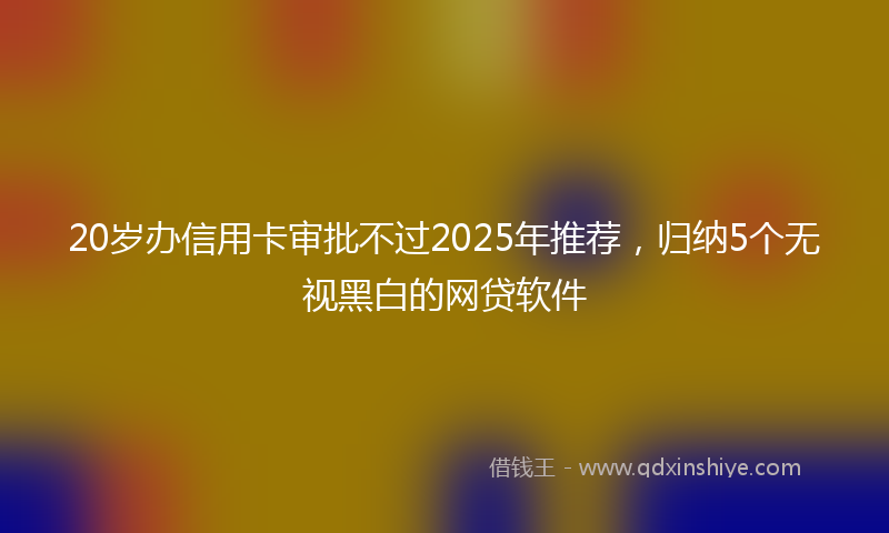 20岁办信用卡审批不过2025年推荐，归纳5个无视黑白的网贷软件