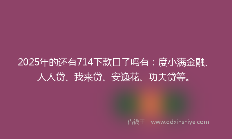 2025年的还有714下款口子吗有：度小满金融、人人贷、我来贷、安逸花、功夫贷等。