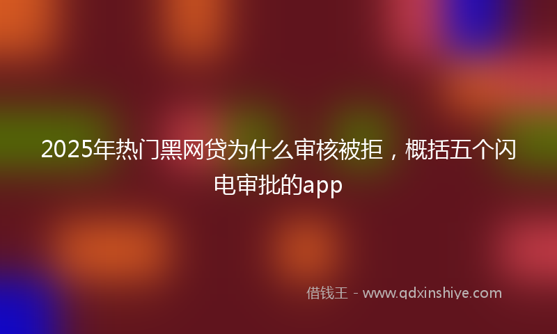 2025年热门黑网贷为什么审核被拒，概括五个闪电审批的app