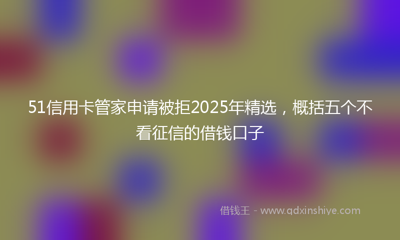 51信用卡管家申请被拒2025年精选，概括五个不看征信的借钱口子