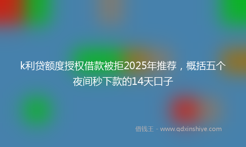 k利贷额度授权借款被拒2025年推荐，概括五个夜间秒下款的14天口子