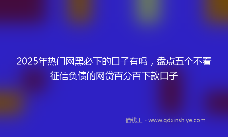 2025年热门网黑必下的口子有吗，盘点五个不看征信负债的网贷百分百下款口子