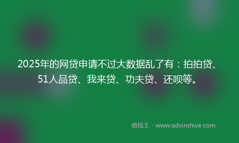 2025年的网贷申请不过大数据乱了有：拍拍贷、51人品贷、我来贷、功夫贷、还呗等。