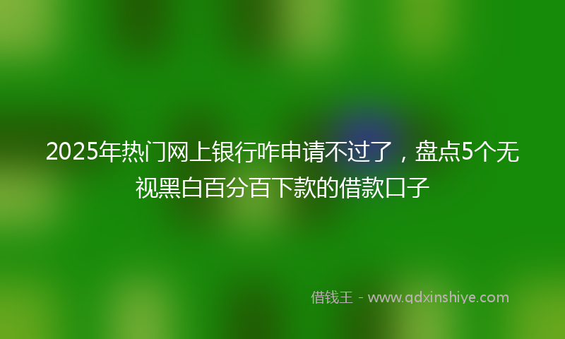 2025年热门网上银行咋申请不过了，盘点5个无视黑白百分百下款的借款口子