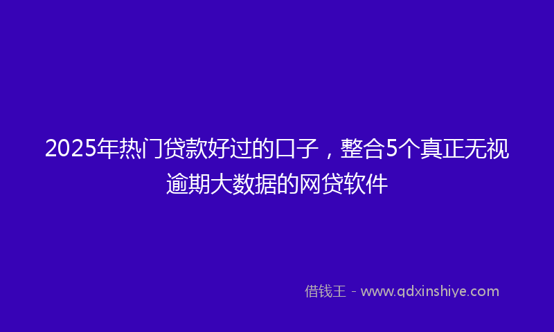 2025年热门贷款好过的口子，整合5个真正无视逾期大数据的网贷软件