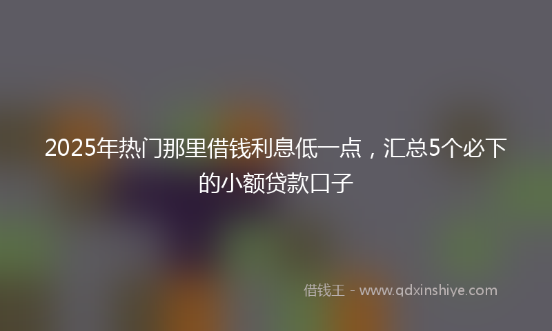2025年热门那里借钱利息低一点，汇总5个必下的小额贷款口子