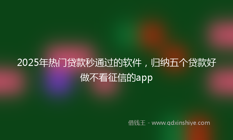 2025年热门贷款秒通过的软件，归纳五个贷款好做不看征信的app