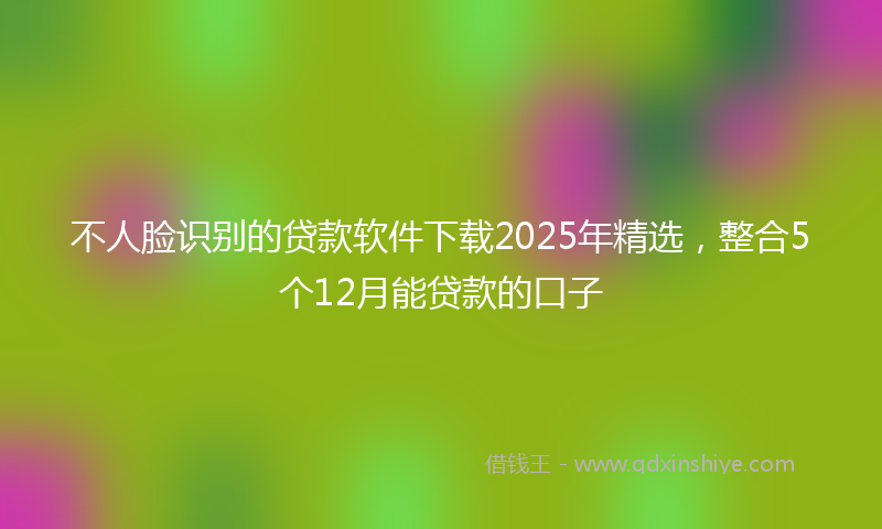 不人脸识别的贷款软件下载2025年精选，整合5个12月能贷款的口子