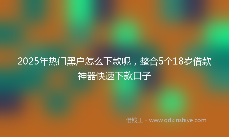 2025年热门黑户怎么下款呢，整合5个18岁借款神器快速下款口子