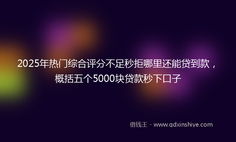 2025年热门综合评分不足秒拒哪里还能贷到款，概括五个5000块贷款秒下口子