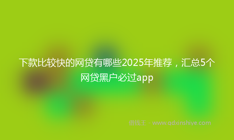 下款比较快的网贷有哪些2025年推荐，汇总5个网贷黑户必过app