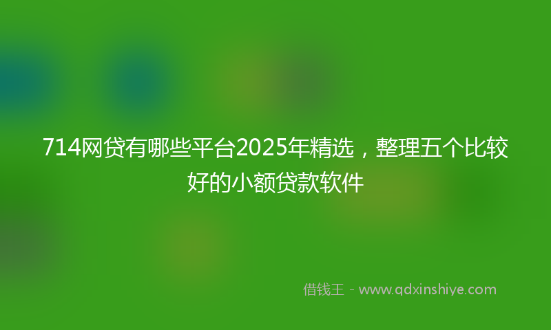 714网贷有哪些平台2025年精选，整理五个比较好的小额贷款软件