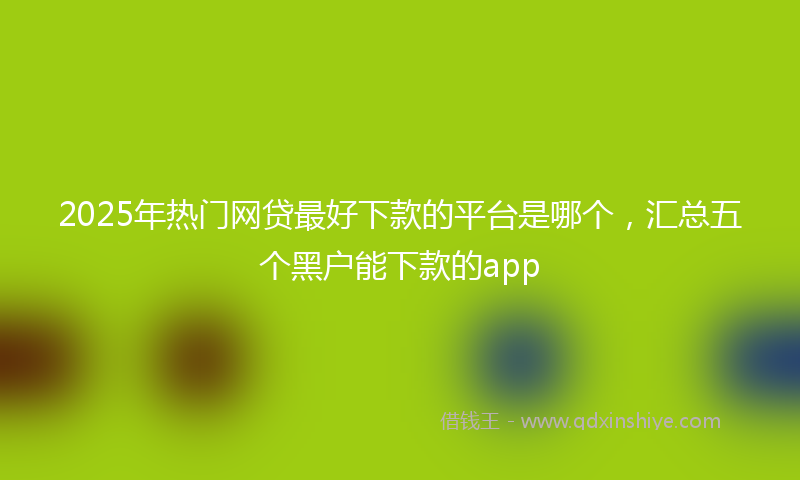2025年热门网贷最好下款的平台是哪个，汇总五个黑户能下款的app